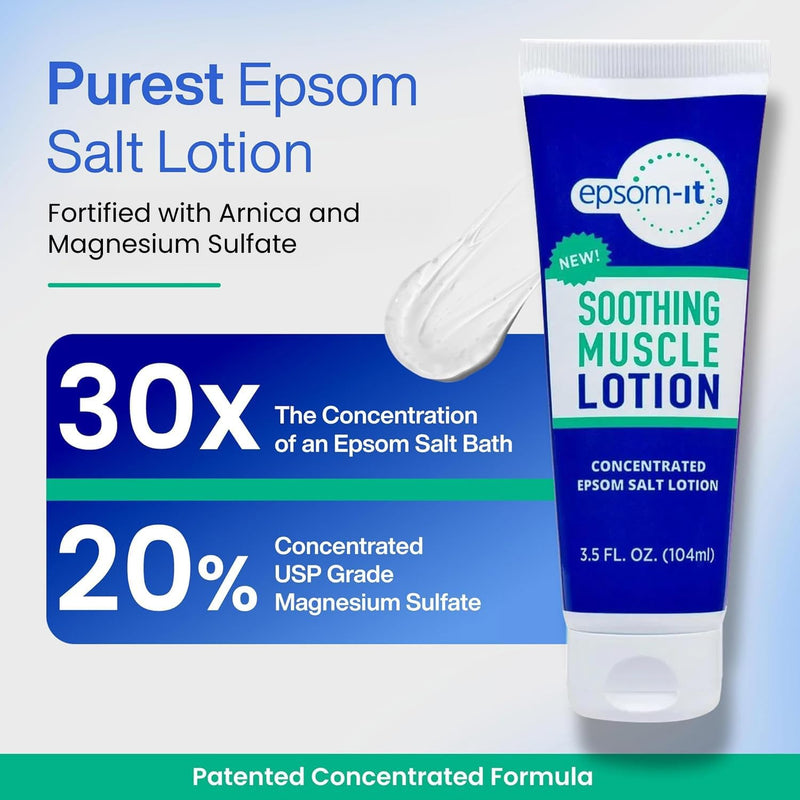 EPSOM-IT Starter Pack: Magnesium Cream for Feet, Ankles, Legs, Back & Neck - Soothing Nerve, Muscle & Calming Foot Rubs for Stiffness & Comfort - Epsom Salt Magnesium Sulfate - 3.5oz, 3-Pack 3.5 Fl Oz (Pack of 3)
