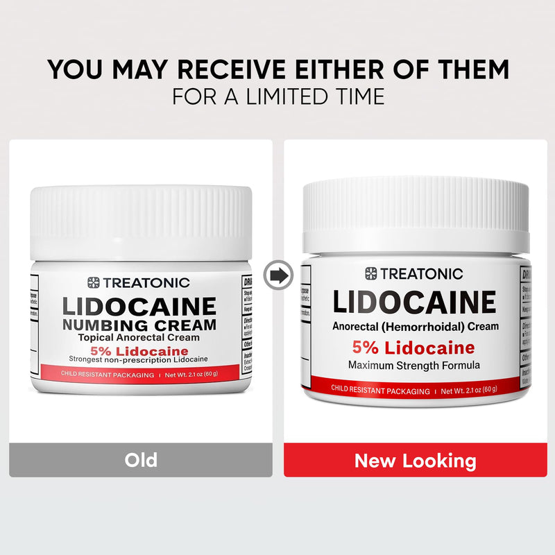Treatonic 5% Lidocaine Numbing Cream: Lidocaine Cream Maximum Strength for Pain Relief, Itching, Burning, Soreness, Hemorrhoid Treatment - Fast Acting & Long Lasting Numbing Cream - 2.1 oz 1-Pack (5% Cream / 2.1 oz) - BeesActive Australia