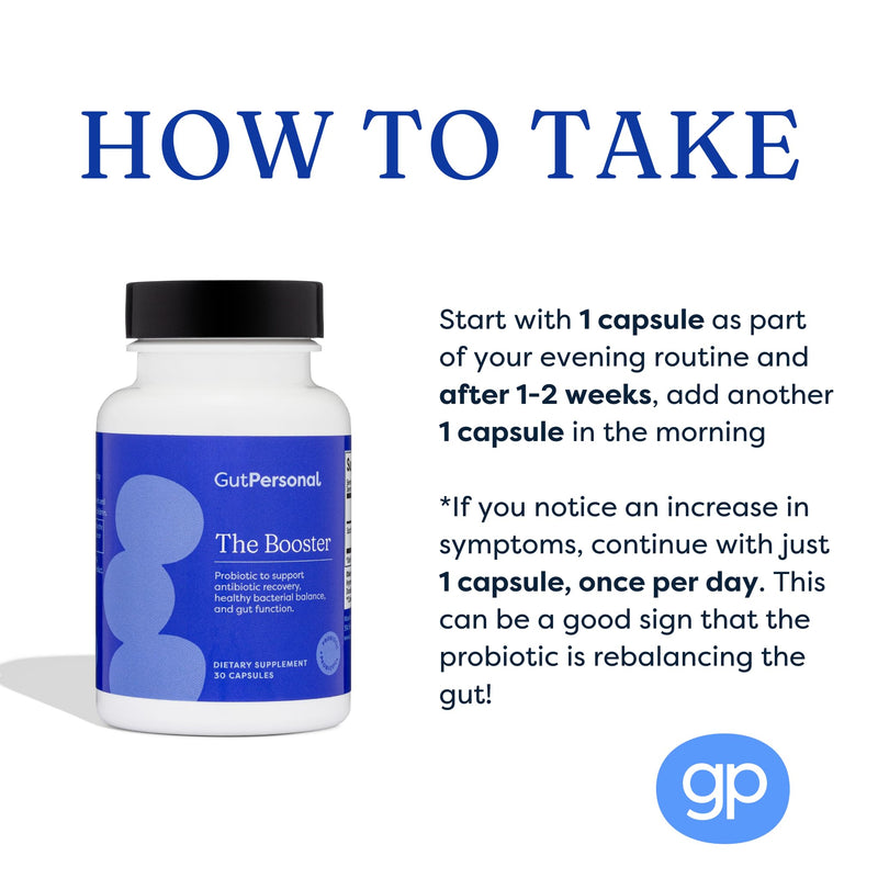 GutPersonal The Booster Targeted Probiotic for Gut Health: Boost Good Bacteria, Reduce Bad Bacteria, and Support The Immune System with 5 Billion CFU Saccharomyces Boulardii, Capsules, 60 Servings