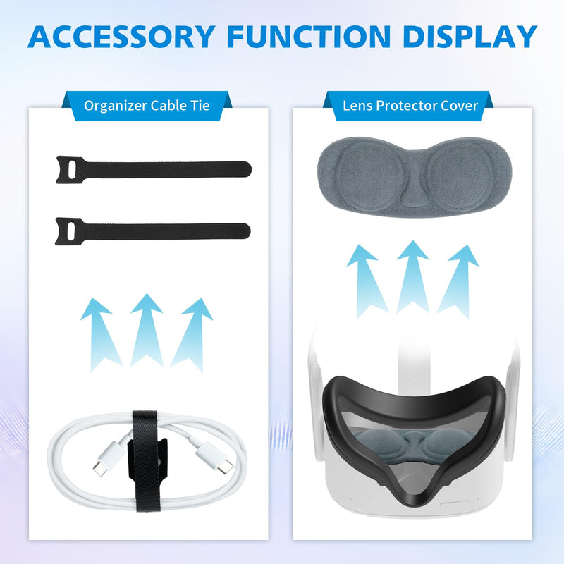 Hard Carrying Case for Meta Quest 2/ Quest 3/ Vision Pro, Case with Lens Cover for VR Gaming Headset w/Elite Strap and Controllers, Storage Case for Oculus Quest3/ Vision Pro Accessories - BeesActive Australia