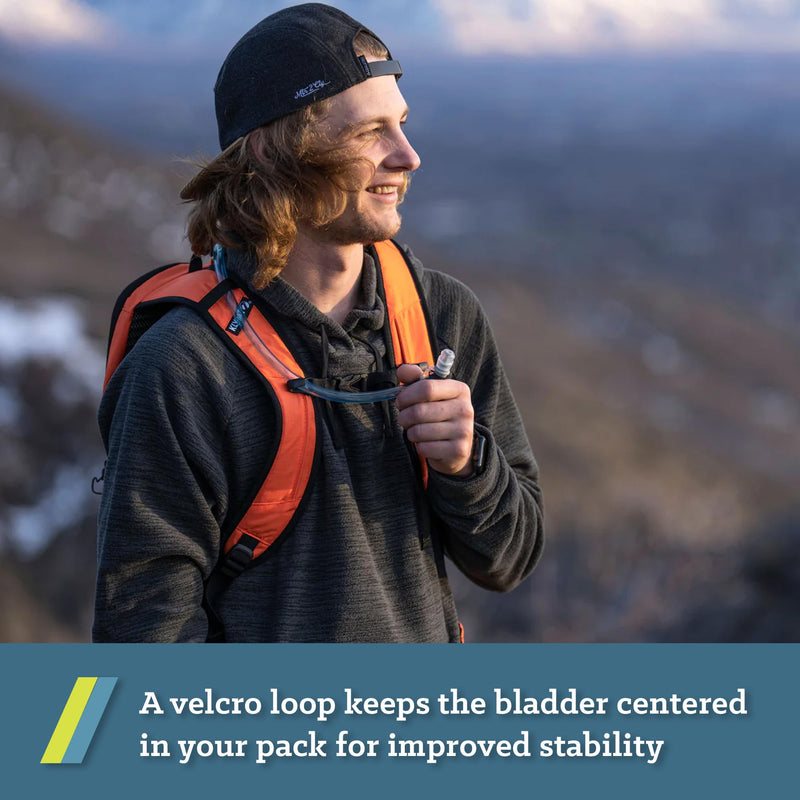 KLYMIT Echo 12L Hydration Pack | Hiking Backpack with 3 Liter Hydration Bladder and Large Storage Compartment — Orange/Black - BeesActive Australia