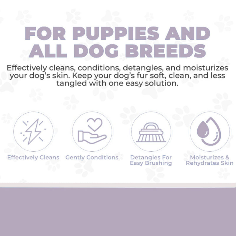 4-in-1 Lavender & Chamomile Dog Shampoo Dog Shampoo, Conditioner & Detangler - Best Shampoo for Goldendoodles, Poodles & Doodles - for Matted Pet Hair - Made in The USA, 16OZ [Non-Organic] - BeesActive Australia