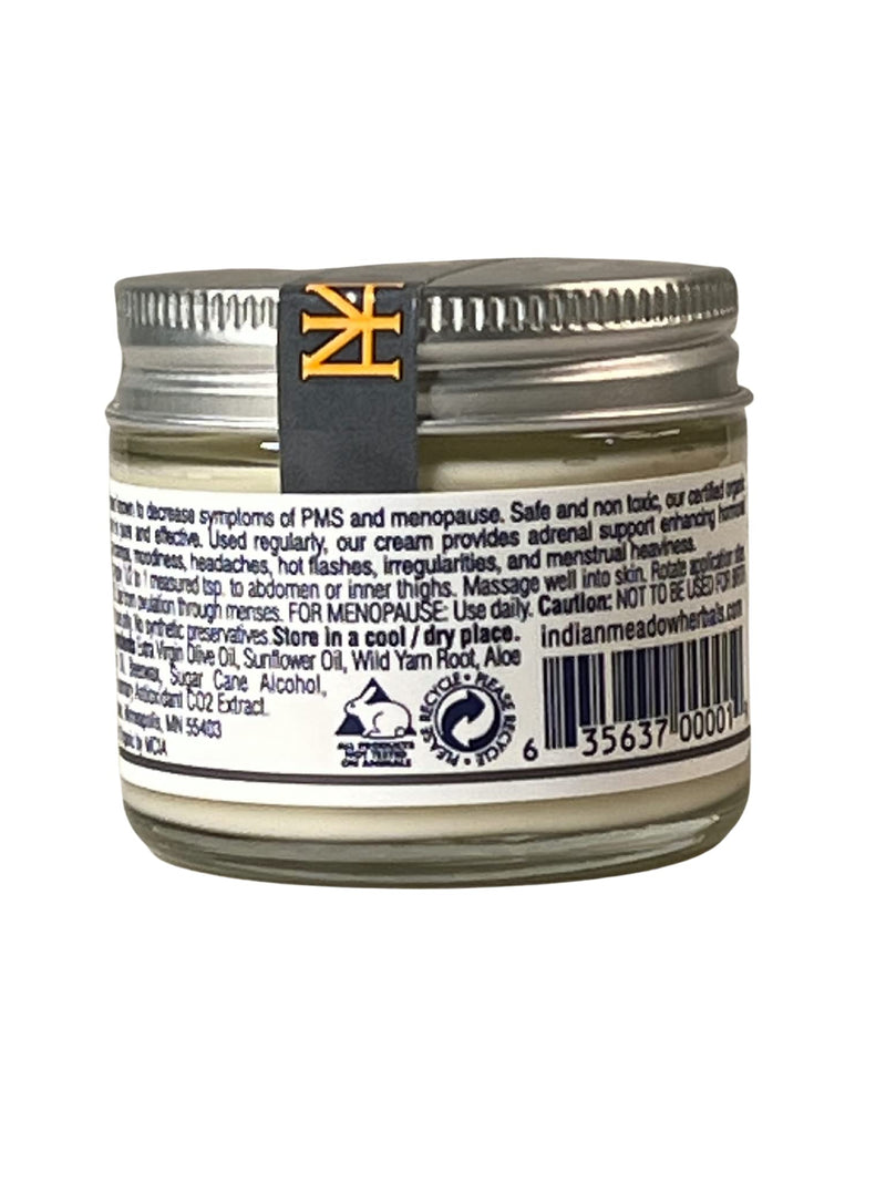 Indian Meadow Herbals Wild Yam Root Cream (2oz) - USDA Certified Organic Balancing Cream for PMS & Menopause Relief - Estrogen & Progesterone-Free. Handmade By US. Woman-owned & Operated Since 1994. 2 Ounce (Pack of 1) - BeesActive Australia
