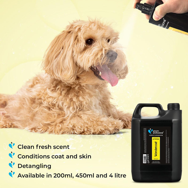 Groom Professional Wondercoat Dog Spray - Coat Care and Detangling Spray for Dogs - Helps to Remove Tangles - Nourishes Coat & Skin - Suitable for All Types of Coat, 200ml 200ml (Pack of 1) - BeesActive Australia
