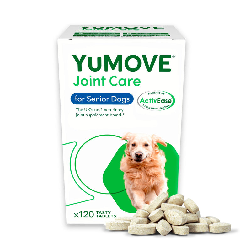YuMOVE Senior Dog Joint Supplement, High Strength for Joint Care, Essential Dog Hip and Joint Support for Senior Dogs Aged 8+, 120 Tablets - Eco Friendly and Letter Box Ready Packaging Eco-Friendly