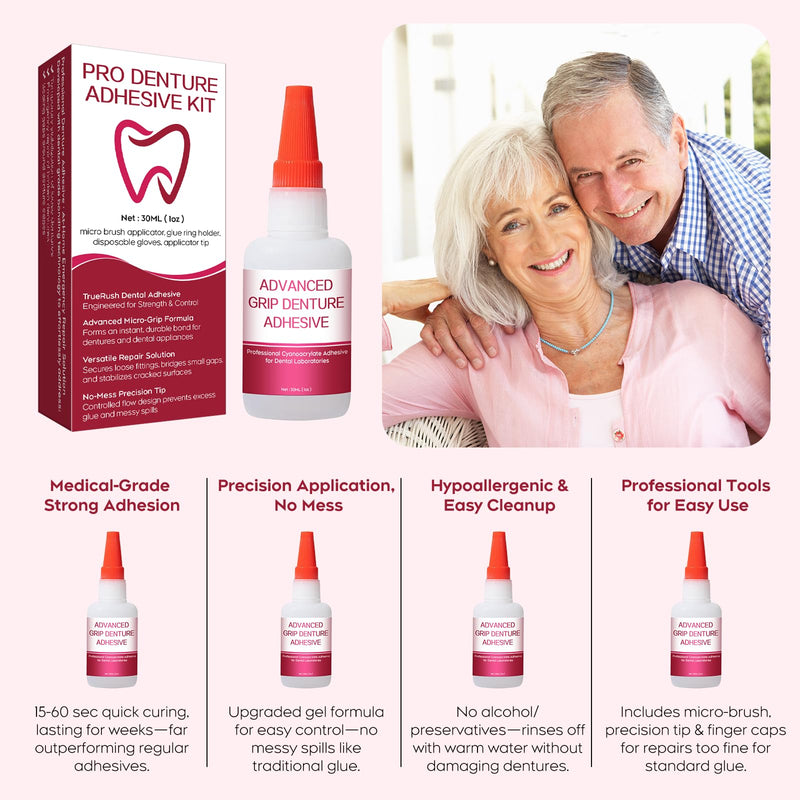 Dental Lab Fast-Setting Instant Bonding Glue for Dentures & Lab Tools – 15-60 Sec Crack Repair & Gap Filling | Long-Lasting Hold (Days to Weeks) – 1oz