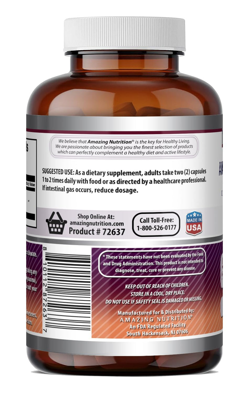 Amazing Formulas MSM (Methylsulfonylmethane) Supplement | 2000 Mg Per Serving | Capsules | Non-GMO | Gluten Free | Made in USA (250 Count | 1 Pack) Unflavored