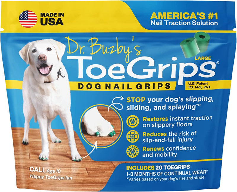 Dog Nail Grips 20-Pack Claw Covers Toe Caps Mobility Support Toe Grippers for Senior Dogs Arthritic Dogs Reduce Slipping Increase Traction L - BeesActive Australia