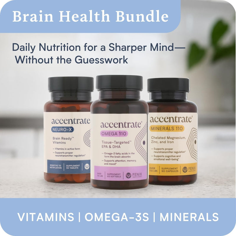 Accentrate Neuro X - Brain Health, Vitamin B Complex, MTHFR, 30 Tablets | A methylated multivitamin at a deliberately low dose, for people who react badly to standard B vitamins. Methylation Sensitive