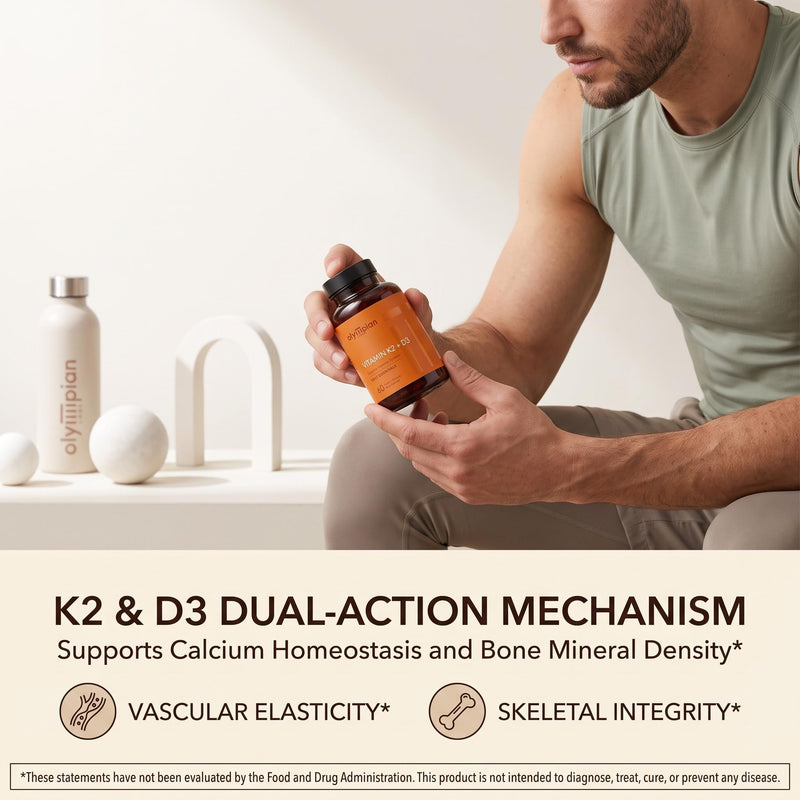 Olympian Labs Vitamin K2 + D3, 60 Servings, Supports Immune System, Bone and Heart Support, 60 Vegan Capsules 60 Count (Pack of 1)