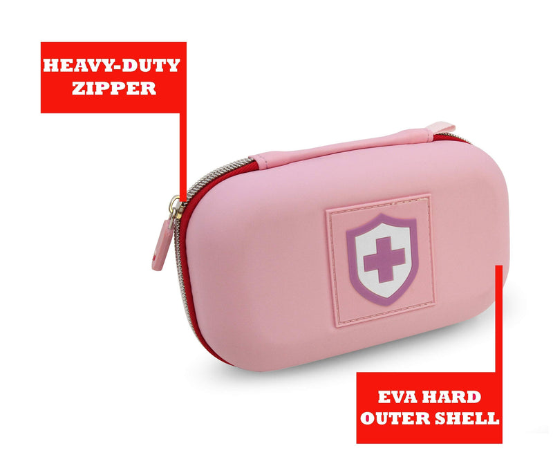 CASEMATIX Pink Compact Insulated Asthma Inhaler Travel Bag Case Compatible with Chamber Inhaler Spacer, Masks and More - Does Not Fit Spacers Longer Than 6.25 inches, Includes CASE ONLY - BeesActive Australia