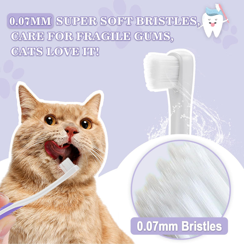 Cat Toothbrush Complete Kitty Dental Care Kit with Teeth Whitening Tracker - Premium Brushes for Cats, Easy Oral Hygiene & Gap Cleaning-cat cat - BeesActive Australia