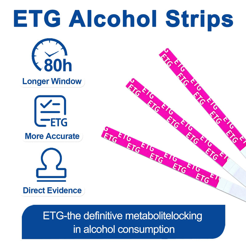 ETG Alcohol Strips, High Sensitivity | Rapid 2-Minute Results for Home/Workplace/Rehab Testing | 24-80 Hour Detection Window [8 Pack] 8 Pack