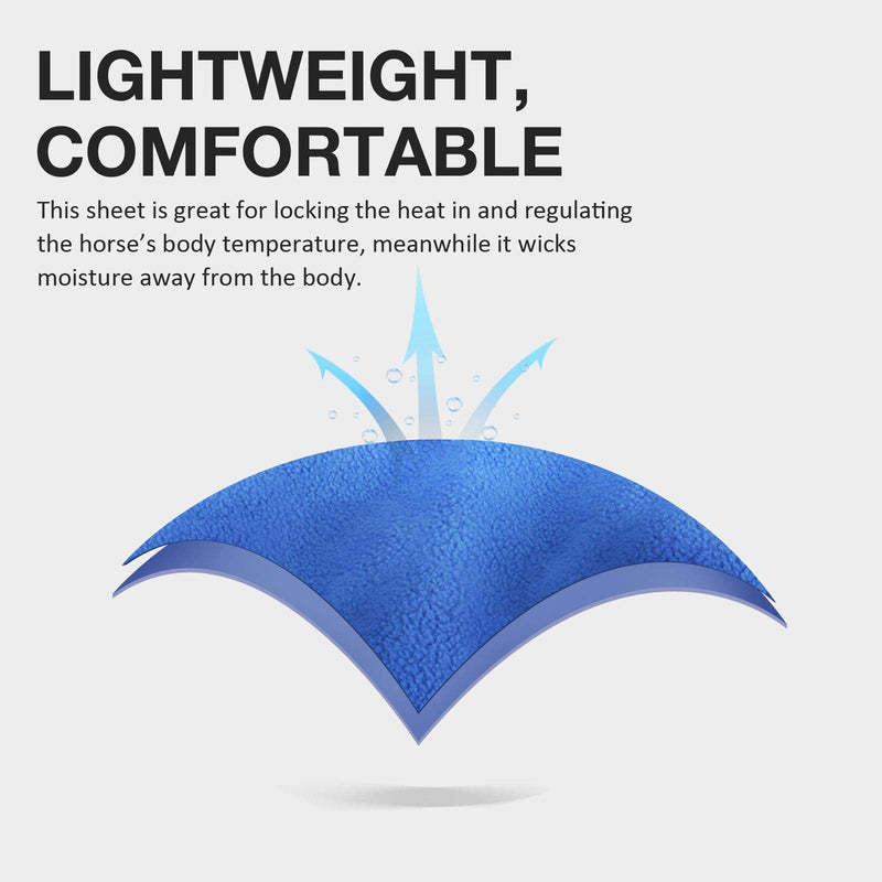 Harrison Howard Acclimate Fleece and Mesh Horse Exercise Sheet Hi-Viz Competition Medium Azure Blue - BeesActive Australia
