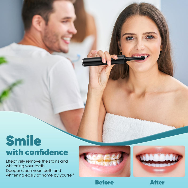 Tooth Polisher Rechargeable Teeth Polisher with 5 Brush Heads,4 Speed Modes