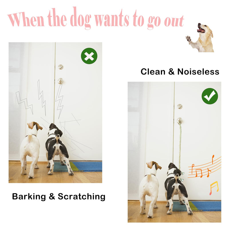 Dog Bell for Door Potty Training | Hanging Doorbells | Puppies to Ring to Go Outside | Set of 2 Adjustable Length with 6 Extra-Loud Jingle Bells | Quality Handmade Braided Rope (Silver) Silver - BeesActive Australia