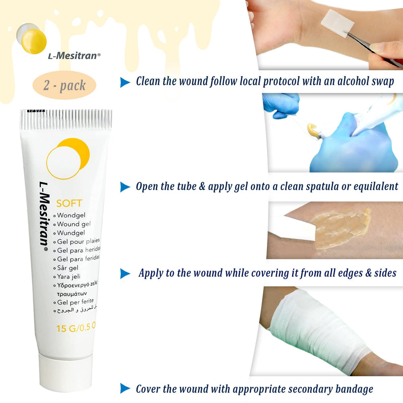 Medical Grade Honey Wound Gel Healing Ointment for Scars Abrasions Burn Hypoallergenic & Soothing Properties for Acute and Superficial Wounds for Elderly & Adults (2 Tubes of 0.5oz) 2 - BeesActive Australia