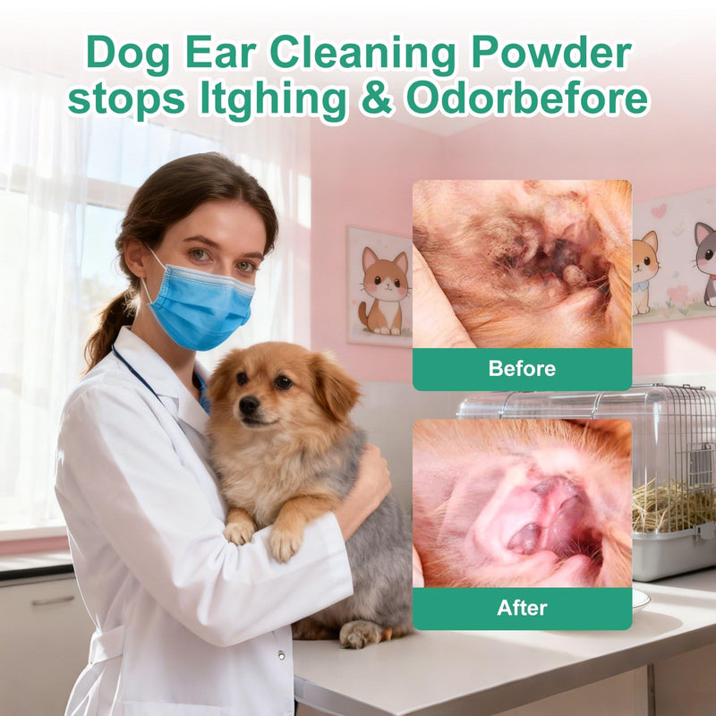 Pet Ear Drops for Dogs & Cats with Hydrocortisone 1%, Treats Ear Infection, Yeast, Itchy Ears, Soothing Ear Cleaner & Infection Relief Formula Blue
