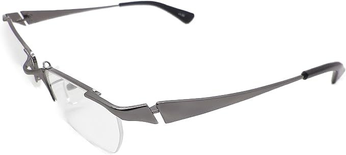 Cool Reading Glasses, Senior Glasses, Reading Glasses, Men's, Stylish, Metal, Nylon Roll, Little Evil MM-01, gray (grey marl) - BeesActive Australia