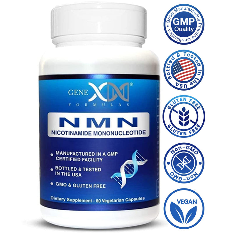 Genex Formulas NMN 250 mg Dose Stabilized Form 99% Pure Supplement, 3 Pack | NMN Supplement for Cellular Energy, Increased NAD Levels, DNA Repair, and Healthy Aging, GMP Certified, 90 Day Supply 60 Count (Pack of 3)