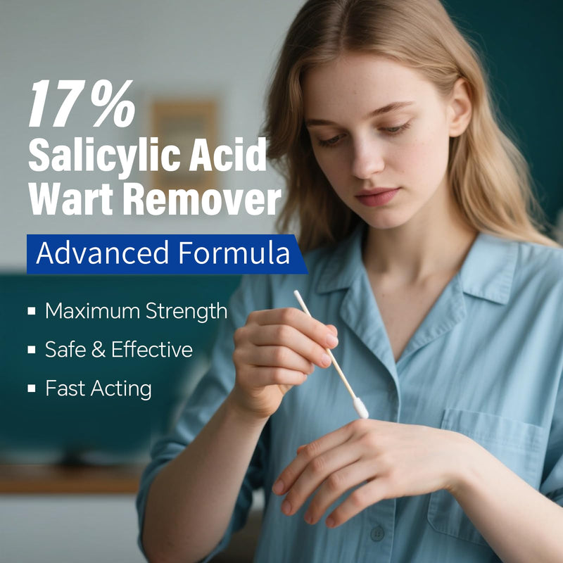 Wart Remover Liquid ‚Äì Fast Acting Salicylic Acid 17% Treatment for Plantar, Common and Flat Warts, Corn & Callus Removal ‚Äì 15ml Bottle