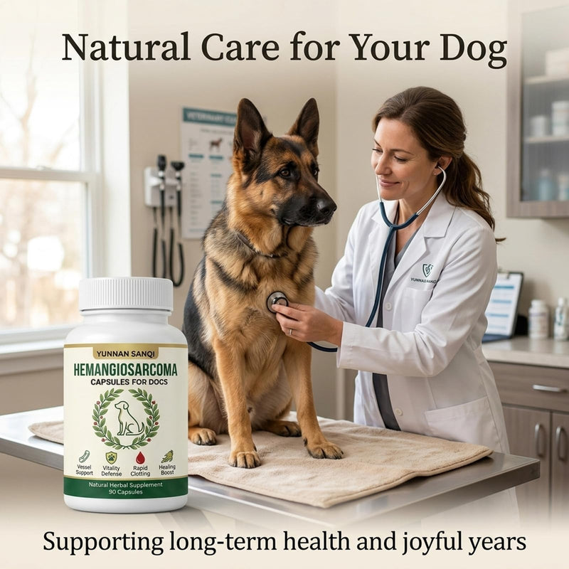 Yunnan Sanqi Capsules for Dogs - Herbal Circulation, Blood Flow & Vitality Support, Helps Manage Hemangiosarcoma-Related & Minor Bleeding -90 Capsules