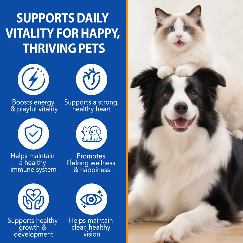 Taurine Powder for Cats & Dogs, 200g Heart Supplement Powder Supports Heart, Vision, Skin & Coat and Immune System Health, Easy to Mix in Food