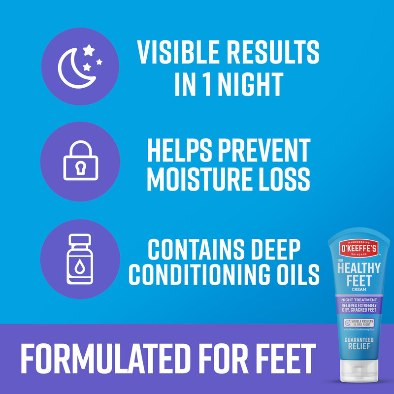 O'Keeffe's Night Treatment Combo Pack Including Working Hands Night Treatment Hand Cream, Healthy Feet Night Treatment Foot Cream and Lip Repair Night Treatment Lip Balm; Gift Idea 1 Count (Pack of 1)
