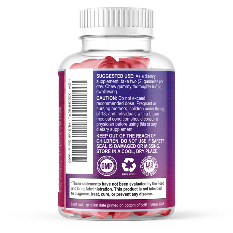 Hair Vitamins Gummies with Biotin 5000 mcg per Serving - Hair Growth Support with Vitamins E & C for Thicker, Stronger & Beautiful Hair - Hair Skin and Nails Vitamin, Gluten Free - 60 Gummies 60 Count (Pack of 1)