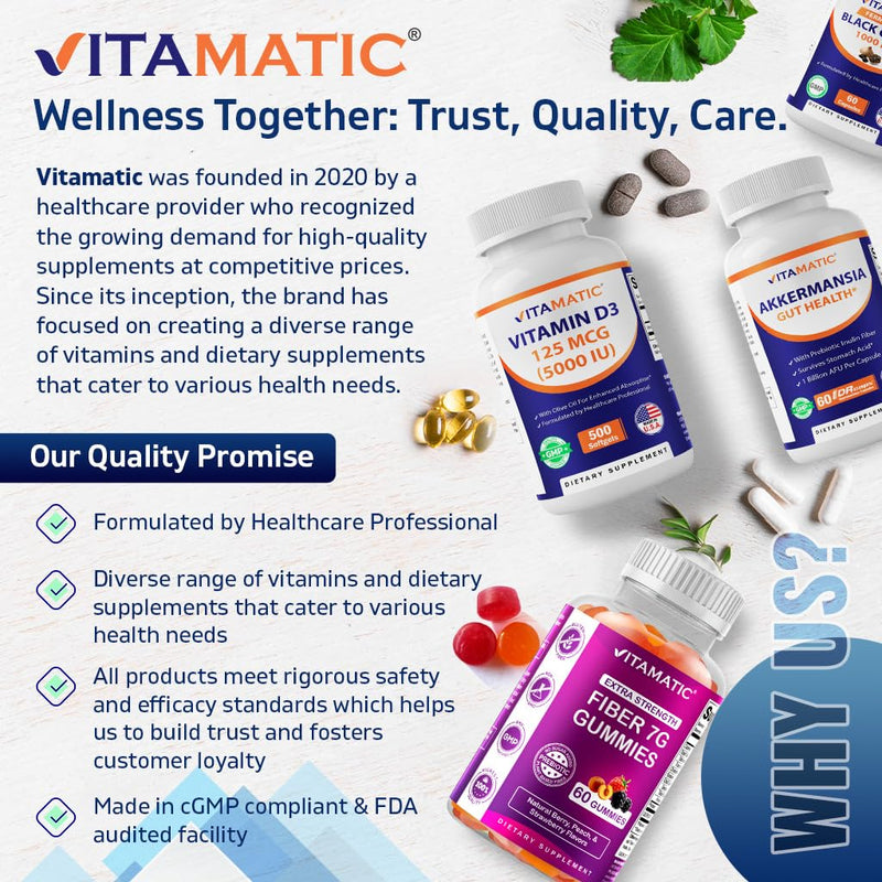 Vitamatic Biotin 10,000 mcg (10 mg) for Stronger Hair, Skin & Nails - 365 Vegan Tablets- Also Called Vitamin B7-4 Pack 730 Count (Pack of 2)