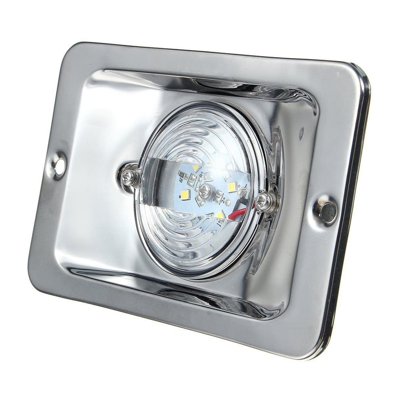 Pactrade Marine Boat 5 Inches LED Transom Interior Stern Light Anchor Light Rectangular SS 304 Splashproof Flush Mount for Fishing Boat Pontoon Kayak