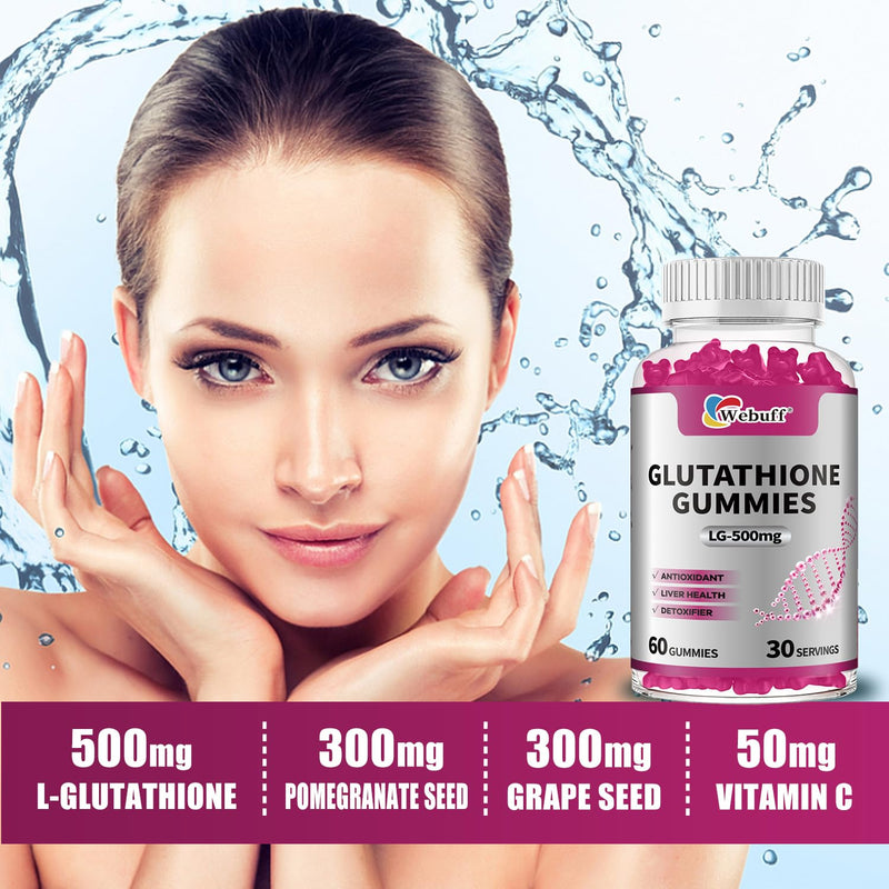 Glutathione Gummies with Collagen 500mg, 60 Count 1 Count (Pack of 60)