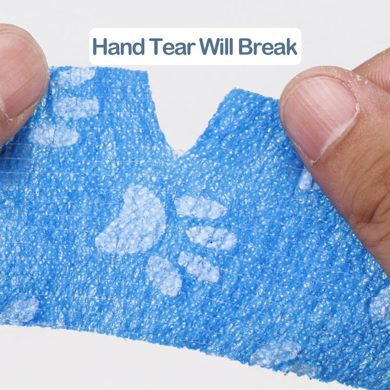 6 Rolls Self-Adhesive Bandage Wrap Non-Woven Vet Wrap Cohesive 2Inchx5yard for Dogs Cats Horse Leg Paw Pet Animals Wounds Wrist Healing Sprains & Swelling 6Rolls 2Inchx5yard Paw Print - BeesActive Australia