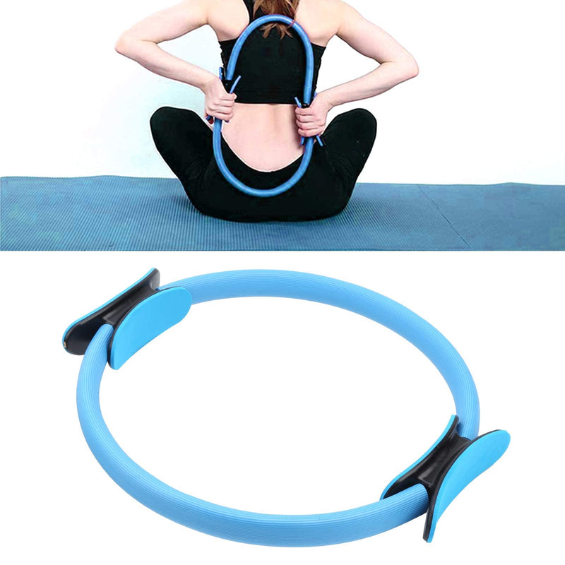Drfeify Yoga Ring,Portable Plastic Exercise Ring Pilates Circle Ring for Home Gym Fitness (Blue)