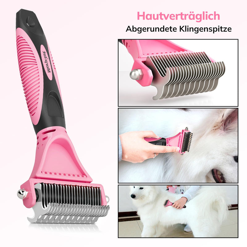 morpilot cat brush for gentle, precise hair removal. Suitable as a cat brush for long hair. Cat brush for short hair against matting. Pleasantly massaging undercoat brush for dogs. Pink - BeesActive Australia