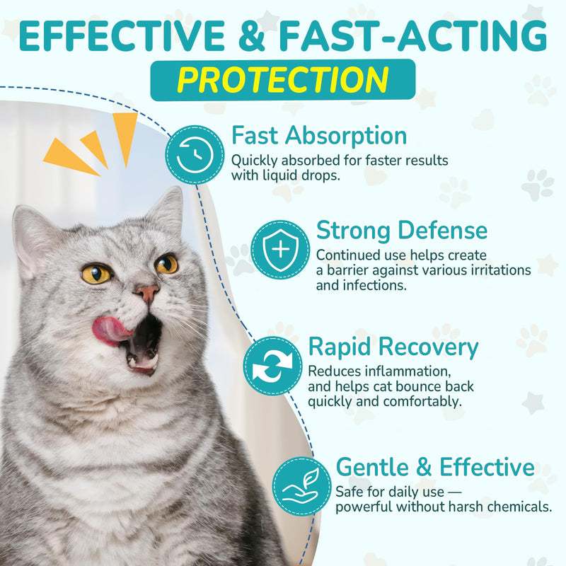Woyamay Antibiotics for Cats, Natural Antibiotic for Allergy Relief, Urinary Tract Health, Itch Relief & Digestion Care, Cat Allergy Relief for Cats, Cat Immune Support Supplement, 2 Fl Oz Chicken 1 Pack