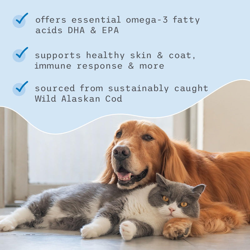 Dr. Mercola Bark & Whiskers Wild Alaskan Cod Liver Oil for Dogs & Cats, Omega-3s, Vitamin E, Skin and Coat, Joint Health, Veterinarian Formulated, Non-GMO - 6.8 Fl. Oz. (200 mL) - PawsPlanet Australia