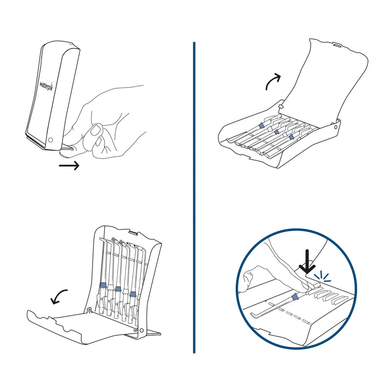 Waterpik Water Flosser 6 Count Replacement Tips With Case, Convenient, Hygienic and Sturdy for Easy Storage and Travel, Includes Precision, Orthodontic, Plaque Seeker Refill Heads Nozzles - BeesActive Australia