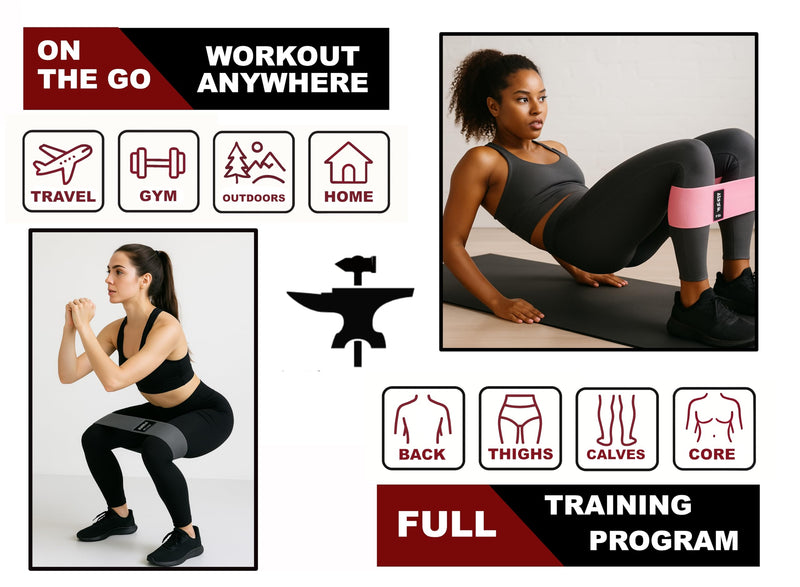 BodyForge Resistance Bands, Exercise Bands, Resistance Bands for Working Out, Work Out Bands with Handles for Men and Women Fitness, Strength Training Home Gym Equipment 1 Pack Black-Dark Grey-Light Grey - BeesActive Australia