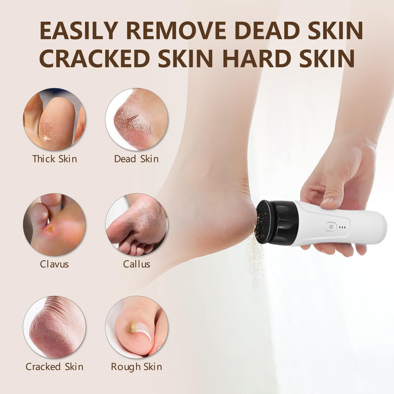 Rechargeable Electric Foot Callus Remover with 2-Sizes Grinding Heads, Super Fast Electric Foot Sander File Pedicure Tools for Feet Dead Skin Calluses, FCR-5 - BeesActive Australia