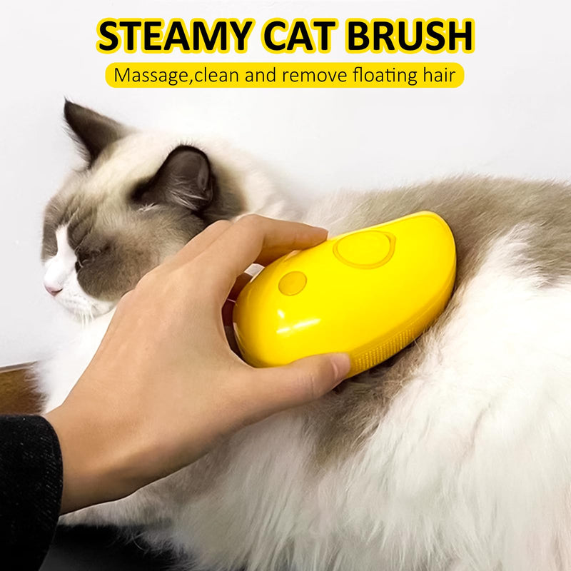 Cat Steam Brush - 3 In1 steam brush for cats,cat steam brush for shedding,cat brush with steam for Massage for Removing Tangled And Loosse Hair (Green) Green - BeesActive Australia