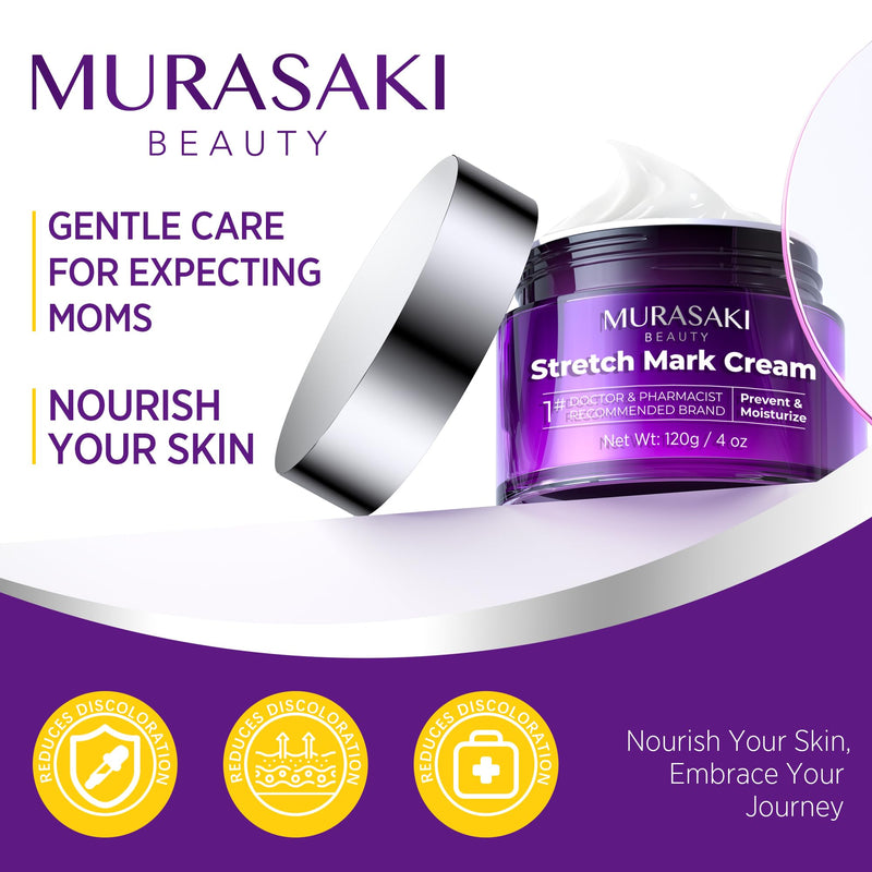 Stretch Mark Cream Prevention for Pregnancy - Maternity Cream for Stretch Marks Removal | Nourishing Formula – Prevents Stretch Marks & Improves Elasticity - 4 oz (120g) (4 oz (120g)) 4 Ounce (120g)
