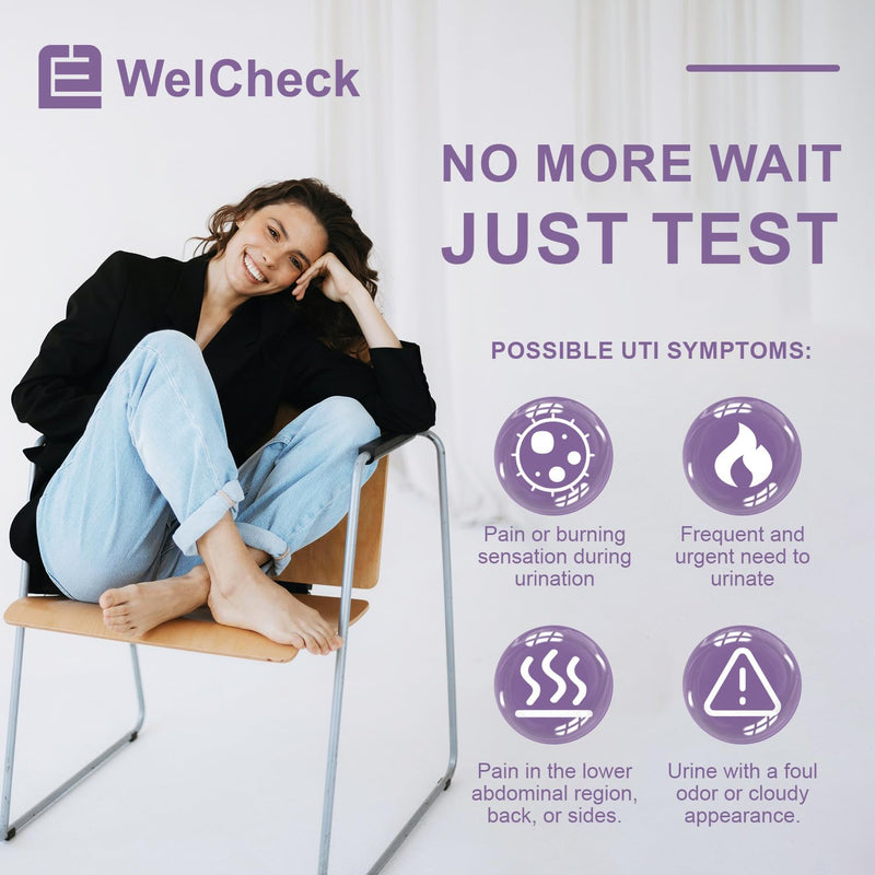 UTI Test Strips, Urinary Tract Infection Test for Home Use, Quick Accurate Results in 2 Min, Detects Leukocytes & Nitrite, Individually Packaged, 7 Pack - BeesActive Australia