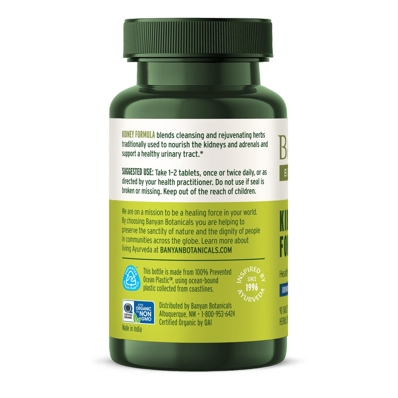 Banyan Botanicals Organic Kidney Formula–Urinary Tract Support & Detox Supplement–Gokshura & Punarnava for Fluid Balance & Systemic Cleansing–Cooling Genitourinary Tonic-90 Tablets-USDA Organic - BeesActive Australia