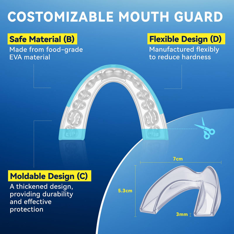 Mouth Guard for Grinding Teeth at Night: Mouth Guard for Sleeping - Night Guard for Teeth Grinding Home & Travel Use 4 Packs