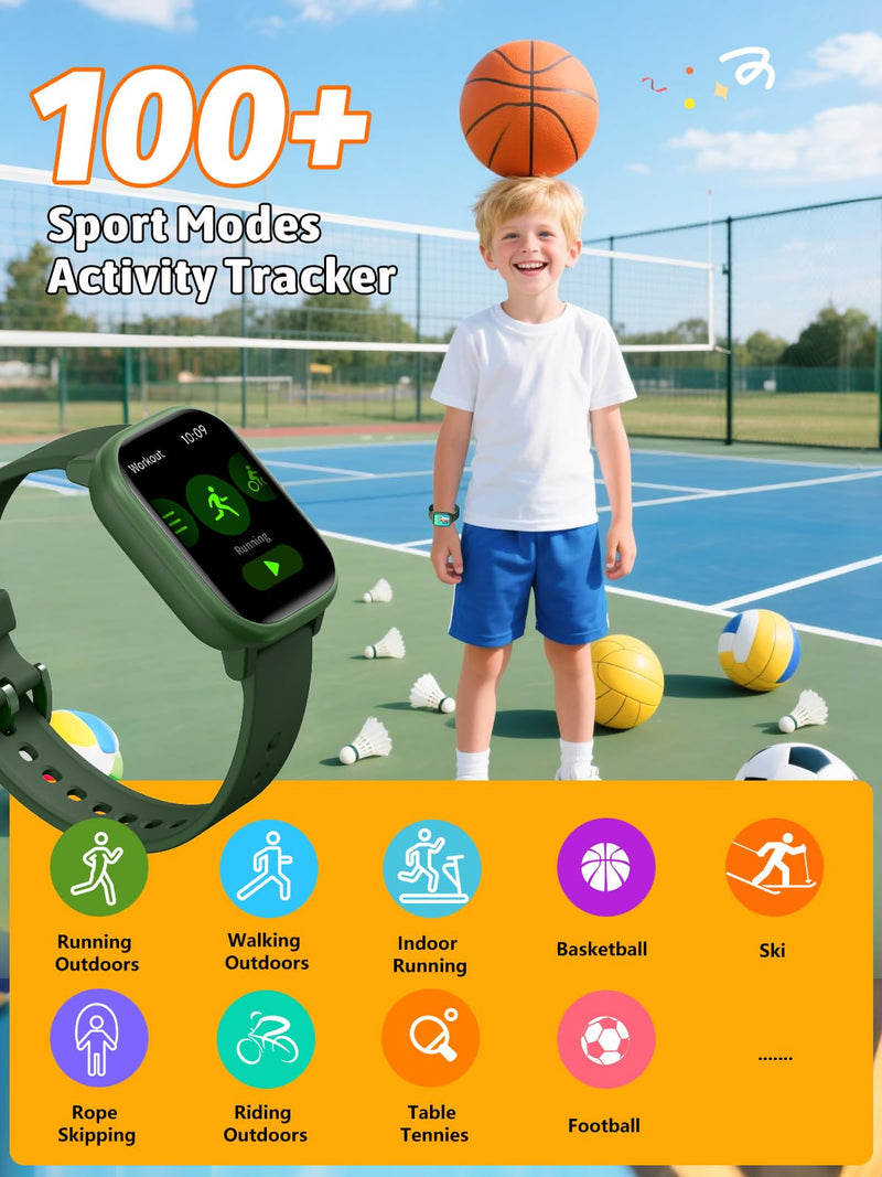 Kids Smart Watch for Boys Girls, Fitness Tracker with Heart Rate Sleep Monitor, 1.83" Touchscreen with 12 Puzzle Games, Waterproof Activity Tracker Pedometer for Android iPhone (Purple) Purple - BeesActive Australia