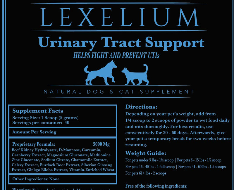 Organic Urinary Tract Infection UTI Support for Dogs and Cats - Fortified with Cranberry, D Mannose, and Curcumin - Optimizes Kidney & Bladder Function - Can Prevent Kidney/Bladder Stones - 200 G - PawsPlanet Australia