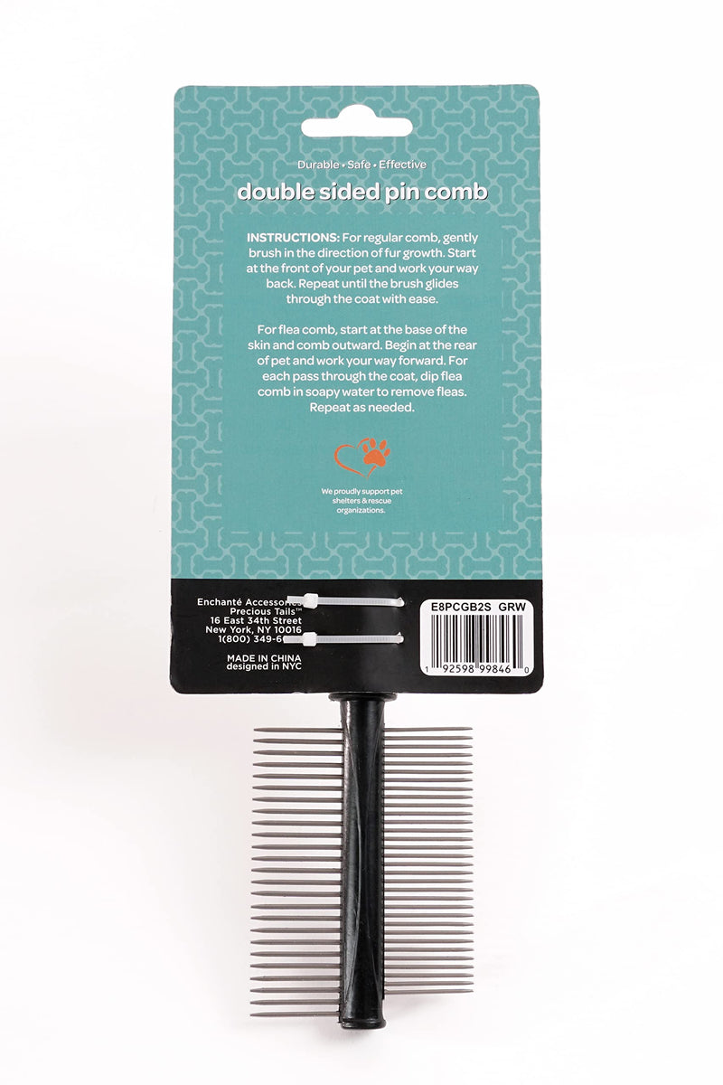Double-Sided Pet Pin Comb - Dual-Action Flea Removal & Tangle-Free Grooming Tool for Dogs and Cats, Gentle on Skin, Ideal for All Fur Types - BeesActive Australia