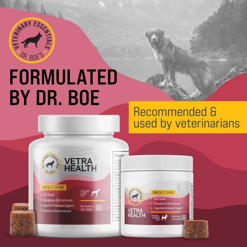 VetraHealth Omega-3 Complete Skin, Joint, Cognitive & Immune System Support for Dogs – Omega-3 Fish Oil, EPA & DHA – 60 Count (Small & Medium Dogs) Small & Medium Dogs - PawsPlanet Australia