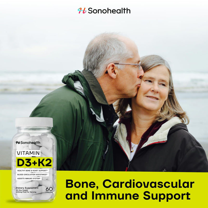 Vitamin D3 + K2 with BioPerine – High Absorption 3-in-1 Formula – Vegan-Friendly, Non-GMO, Gluten-Free – Supports Bone, Heart, and Immune Health – 60 Capsule 1 Count (Pack of 60)